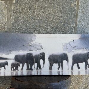 Elephant Family Wall Art in Gray Tones
